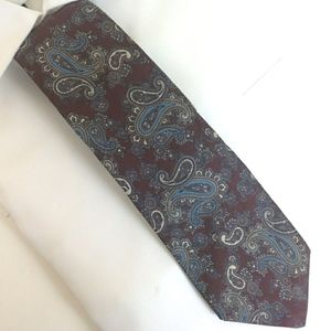 𝅺bert Pulitzer- Men's Neck Tie Brown Blue‎ Paisley…